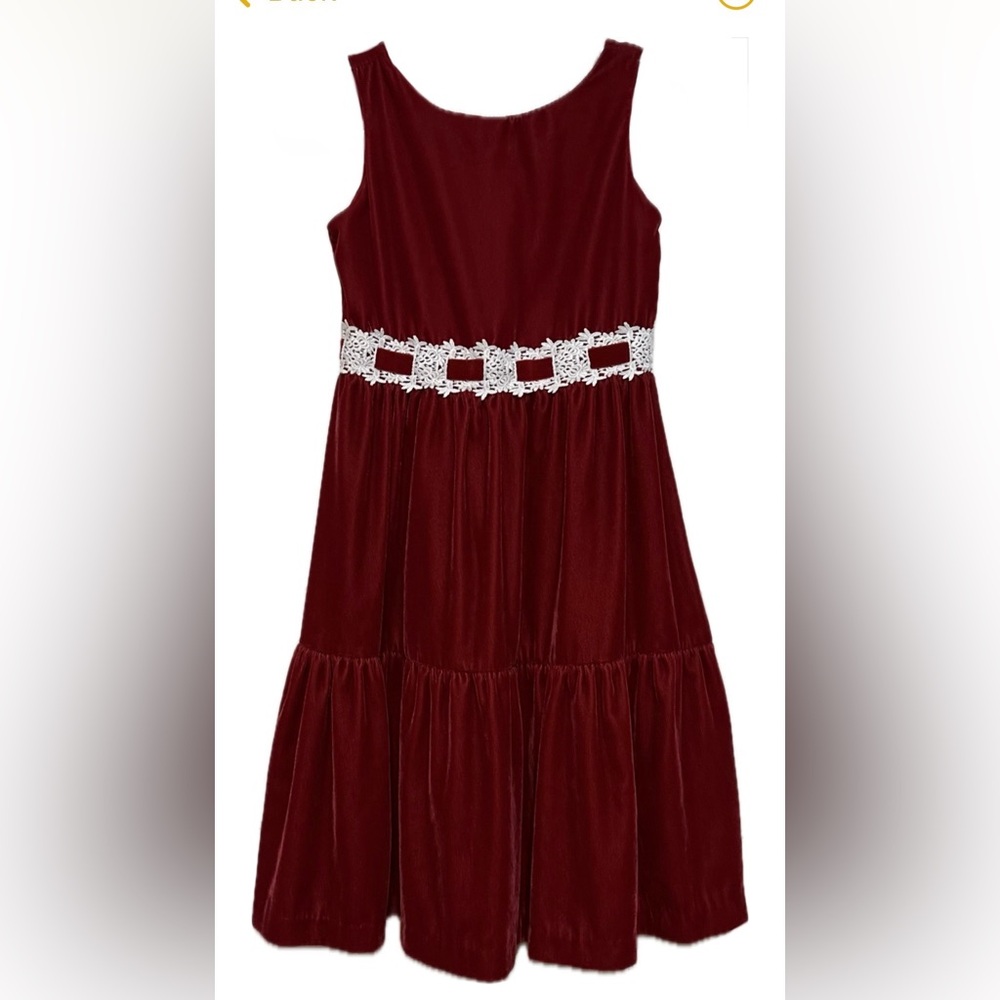 Velvety Red Dress By Janie & Jack (Size 8 Girls)